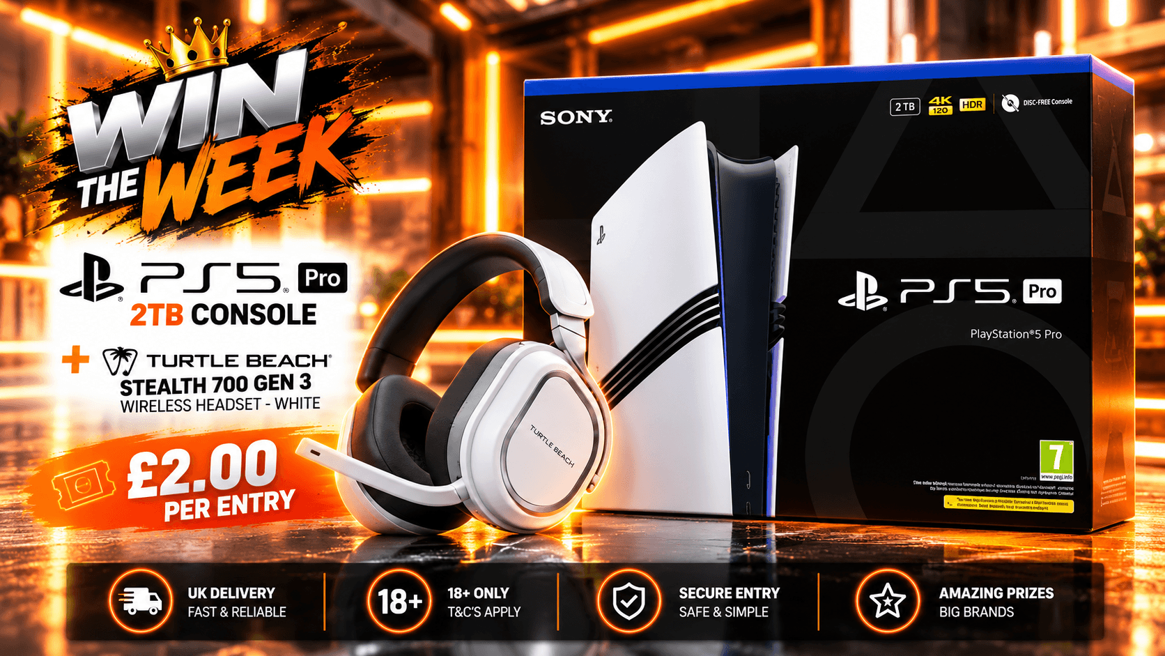 PlayStation®5 Pro Console - 2TB & Turtle Beach Gen 3 Wireless Headset